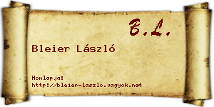 Bleier László névjegykártya